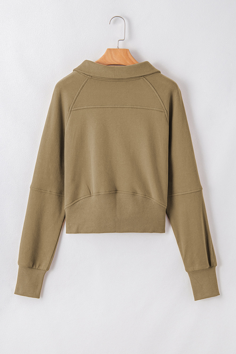 Camel Fleece Lined Quarter Zip Sweatshirt