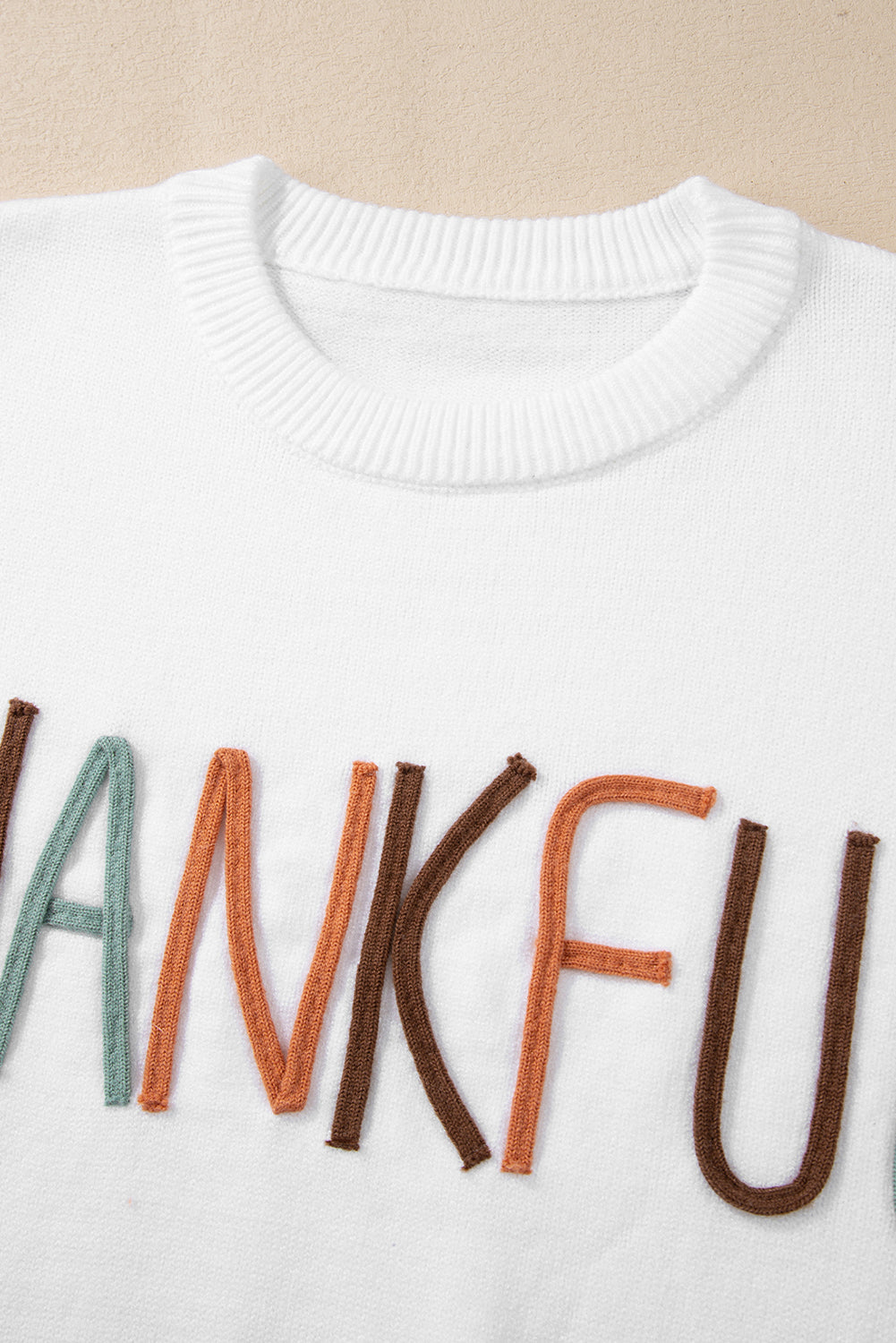 Thankful Embroidered Sweater